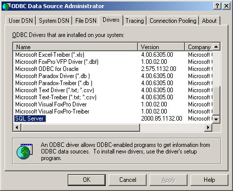 ODBC - Data Source Administrator